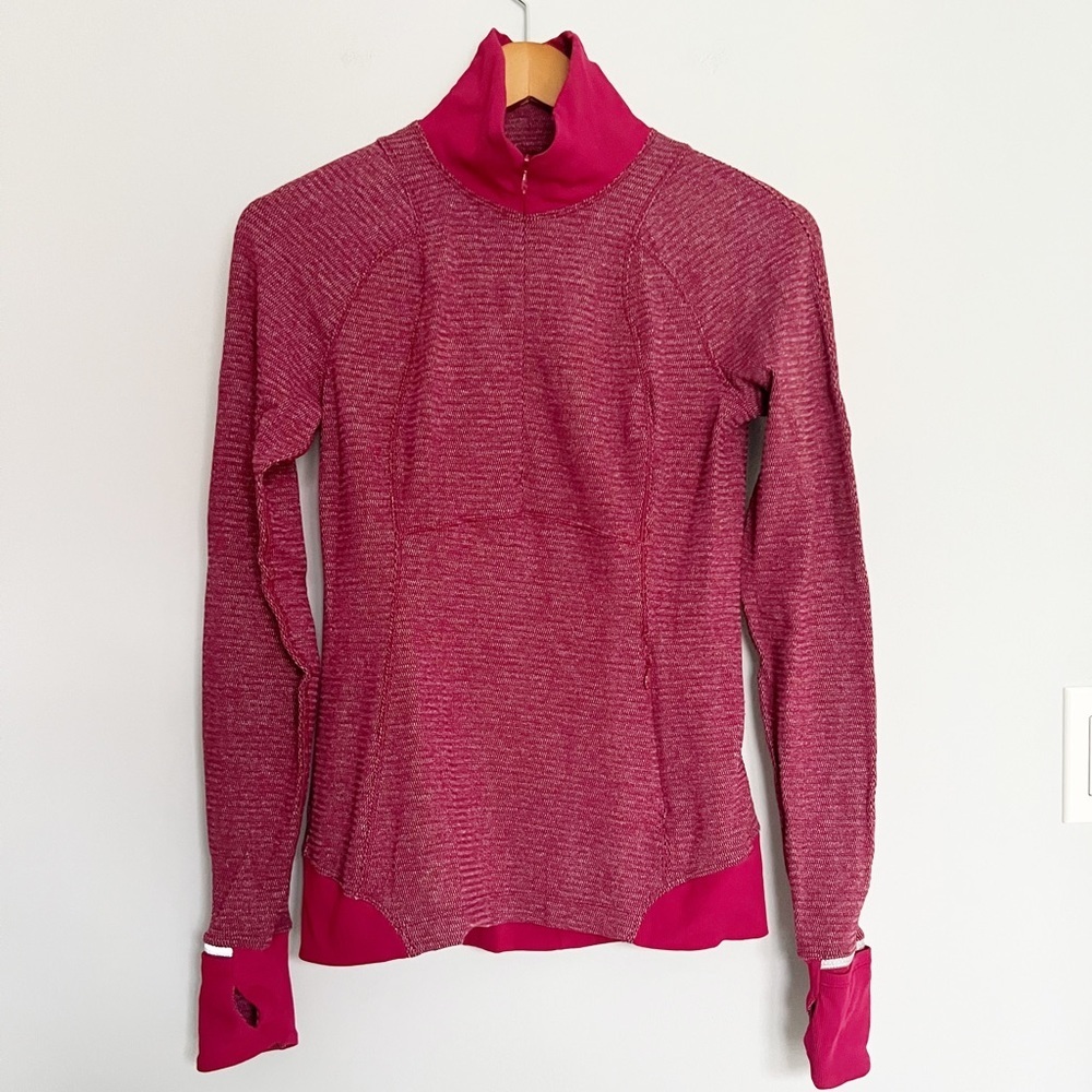 Lululemon Runderful 1/2 Zip Heathered Berry Rumble Bordeaux Drama Size 6
